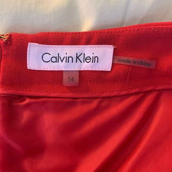 Calvin Klein fully lined pencil skirt. Red. Sz 14 - Picture 7 of 8